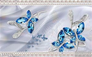 Tranh lụa 3D hoa kim cương trang trí phòng khách