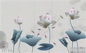 Tranh hoa sen 3D trang trí tường đẹp
