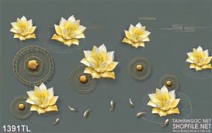 Tranh decor hoa sen treo tường độc đáo
