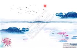 Tranh hoa Sen thư pháp treo tường đẹp