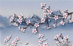 Tranh lụa hoa đào trang trí tường đẹp