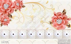 Tranh lụa 3D hoa hồng kim cương