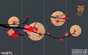 Tranh hoa đào nghệ thuật treo tường