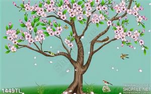 Tranh hoa đào trang trí tường