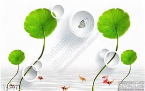 Tranh hoa Sen cá chép treo tường  phòng khách
