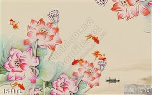 Tranh hoa Sen cá chép phong thủy mới nhất