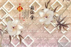 Tranh lụa 3D hoa trang trí tường đẹp