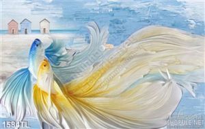 Tranh điêu khắc cá trang trí treo tường