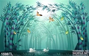 Tranh cây tre nghệ thuật treo tường phòng khách