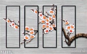 Tranh hoa Đào nghệ thuật trang trí phòng khách