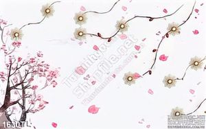 Tranh hoa Đào trang trí dán tường đẹp nhất