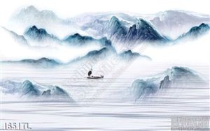 Tranh thư pháp sông núi trang trí treo tường