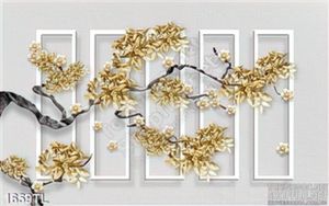 Tranh hoa mai kim tiền trang trí phòng khách