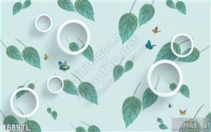Tranh 3D lá trang trí dán tường đẹp