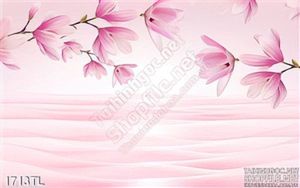 Tranh 3d hoa trang trí dán tường độc đáo