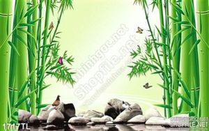 Tranh 3D hàng tre đẹp mới nhất