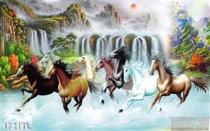 Tranh bát mã phong thủy đẹp độc đáo