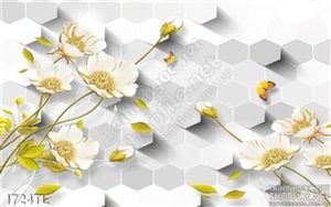 Tranh 3D hoa dán tường đẹp độc đáo