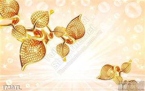 Tranh lá vàng trang trí tường sang trọng