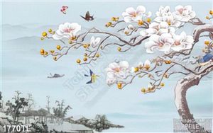 Tranh hoa đào nền thư pháp mới nhất