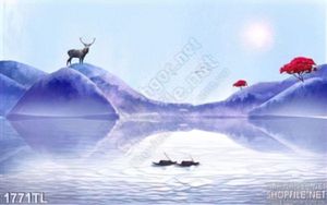 Tranh hươu nai trang trí phòng khách