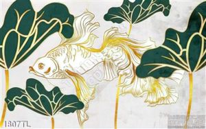 Tranh hoa Sen cá chép đẹp độc đáo