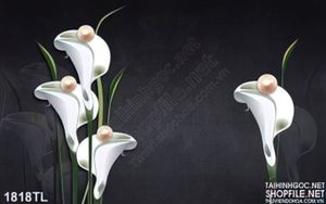 Tranh hoa Vân môn dán tường đẹp
