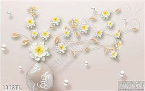 Tranh bình hoa nghệ thuật hiện đại trang trí tường