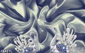 Tranh lụa 3D thiên nga mới nhất hiện nay