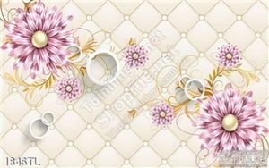 Tranh hoa 3D cổ điển trang trí tường phòng khách