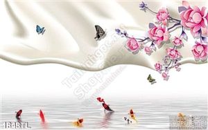 Tranh hoa hồng và cá chép đẹp