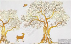 Tranh hươu nai vàng trang trí tường đẹp