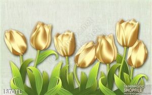 Tranh hoa tulip mạ vàng đẹp trang trí tường