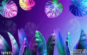 Tranh lá 3D màu trang trí tường phòng khách