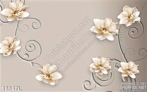 Tranh hoa 3D trang trí tường mới nhất