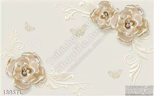 Tranh lụa 3D hoa kim cương trang trí nội thất