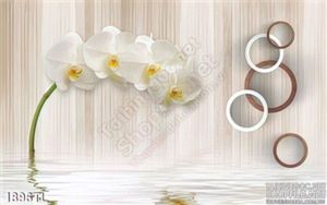 Tranh 3d hoa lan hồ điệp trang trí phòng đẹp