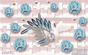 Tranh 3D hoa ngọc trang trai trang trí tường đẹp