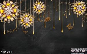 Tranh lụa 3D hoa kim cương vàng mới nhất hiện nay