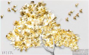 Tranh 3D cây vàng trang trí treo tường đẹp