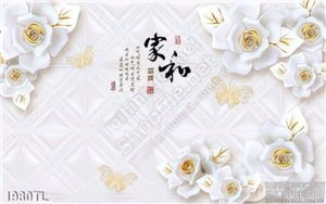 Tranh lụa 3D hoa hồng điêu khắc trang trí đẹp