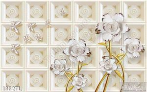 Tranh hoa 3D nền cổ điển trang trí phòng ngủ đẹp