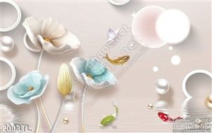 Tranh 3D điêu khắc hoa sen trang trí tường đẹp