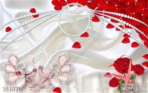 Tranh lụa 3D hoa hồng trang trí phòng ngủ