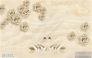 Tranh lụa 3D chim thiên nga mới nhất