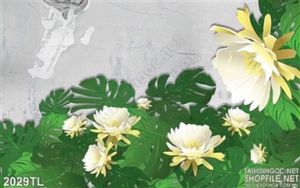 Tranh 3D hoa Cúc đẹp treo tường