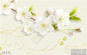 Tranh lụa 3D hoa đào trang trí treo tường