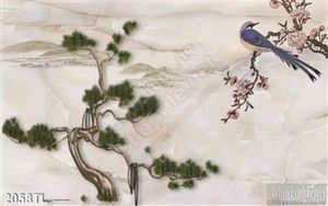 Tranh giả ngọc cây tùng in gạch đẹp