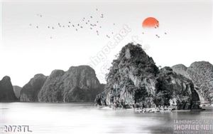 Tranh thủy mặc trang trí phòng khách