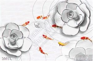 Tranh lụa 3D hoa giả ngọc và cá chép